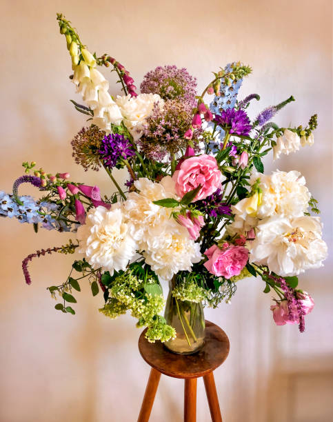 istock Romantic bouquet on a wooden table 1372723161