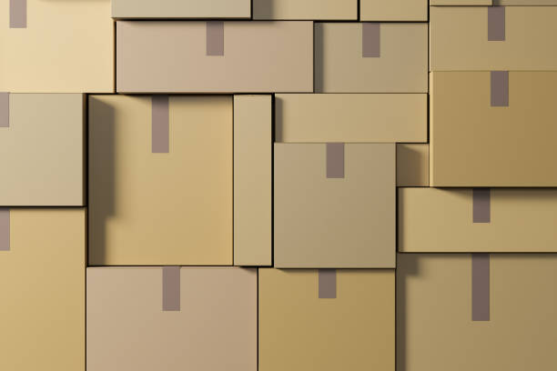 istock Cardboard boxes, logistics and delivery concept. 3D Rendering 1372724020