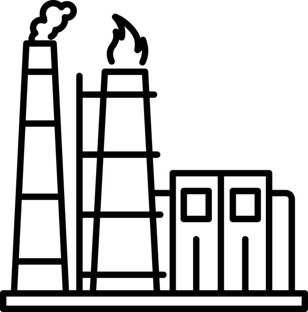 midstream lpg facilities vector icon design, crude oil and natural liquid gas symbol, petroleum and gasoline sign, power and energy market stock illustration, natural gas processing plant concept - fracking oil rig industry exploration stock illustrations