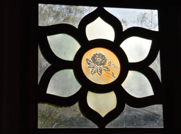 istock Flower pattern window in Chinese garden 1372728707