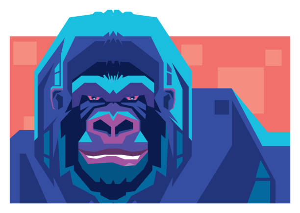 gorilla-charakter - silberrucken gorilla stock-grafiken, -clipart, -cartoons und -symbole