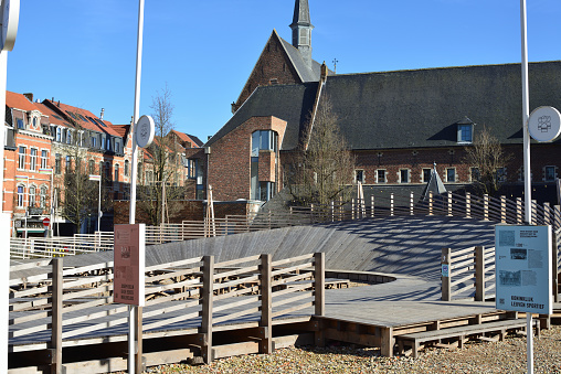 Leuven, Flemish Brabant, Belgium - February 23, 2022: new velodrome free to use in the city of Leuven
