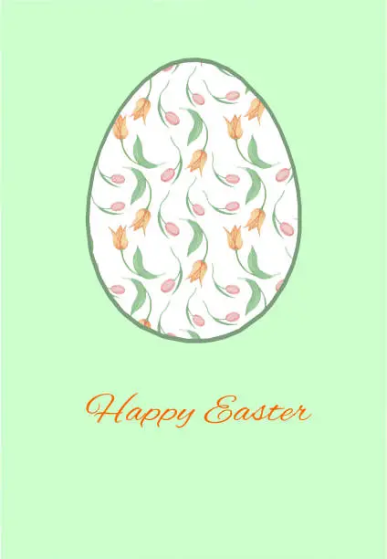 Vector illustration of Easter poster and banner template with light green background. Practitioners and gifts for Easter in the style of Flat Lay.Relastic and shopping pattern on Easter