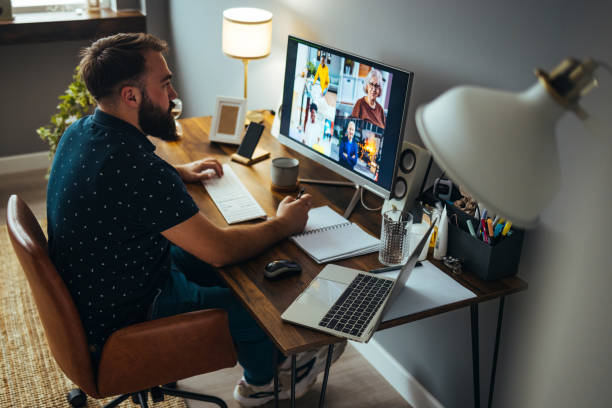 istock Business meeting on video call during COVID-19 lockdown 1372744437