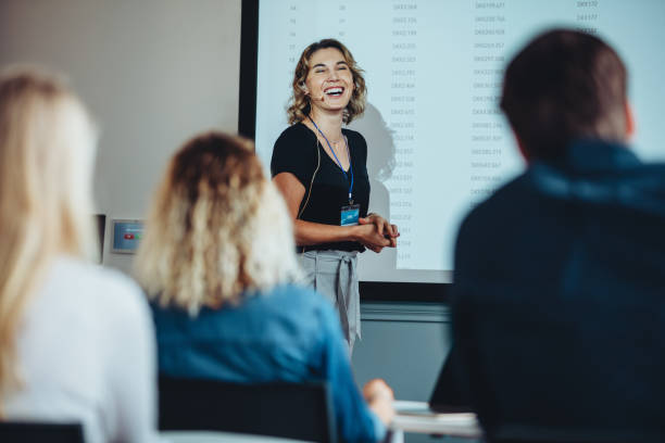 istock Successful entrepreneur delivering a speech at conference 1372745116