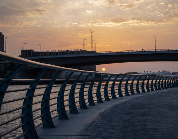 istock Dramatic sunset over the water canal 1372752441