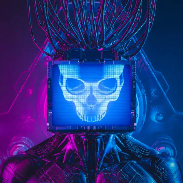 Photo of Artificial intelligence monitor head skull
