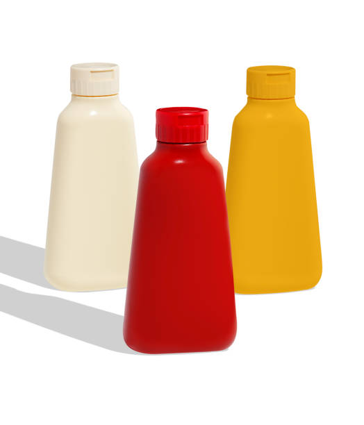 istock Ketchup and mustard bottles with clipping path 1372757365