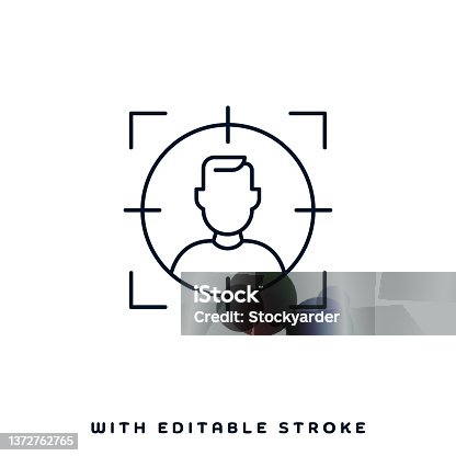 istock Targeting Prospective Line Icon Design 1372762765
