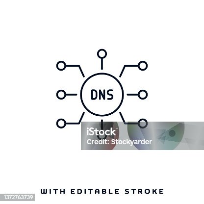 istock Domain Name System Line Icon Design 1372763739