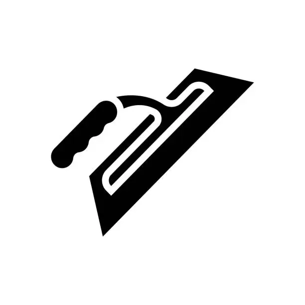 Vector illustration of trowel tool glyph icon vector illustration