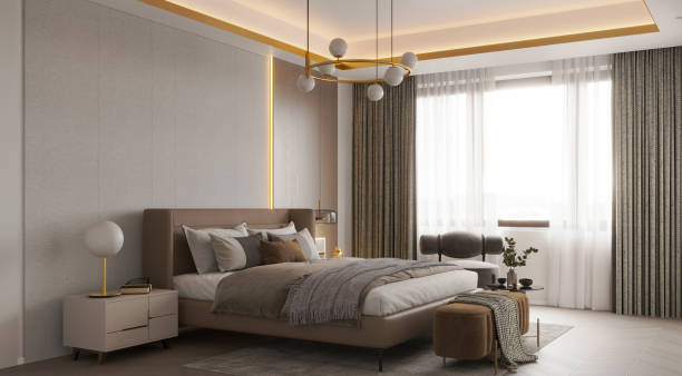 istock 3d render of modern bedroom 1372767638
