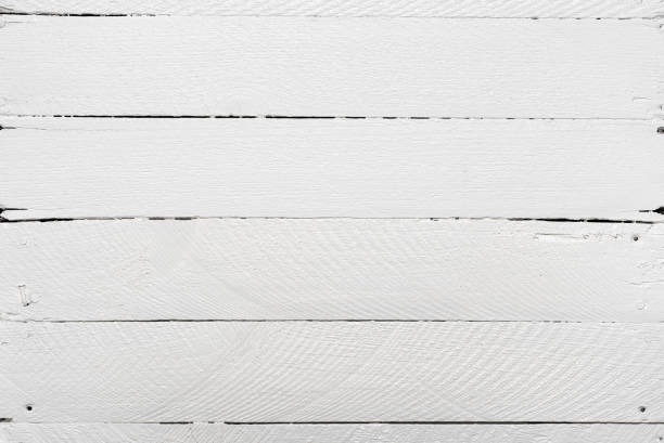 White wooden texture background. Painted wooden planks pattern top view