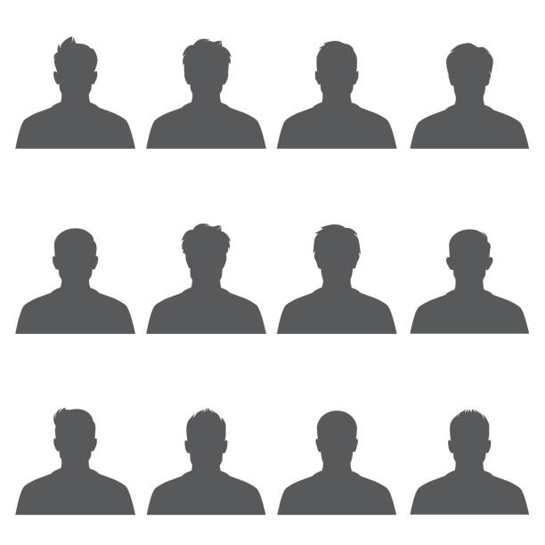 vektorabbildung von avataren, profilsymbol, kopfsilhouette - head and shoulders stock-grafiken, -clipart, -cartoons und -symbole