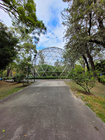Vertical view of the Geodesic Sphere of the Agua Azul Park, Guadalajara
