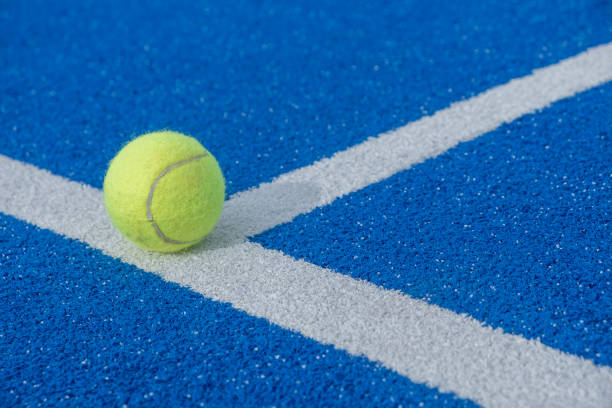 istock Padel ball on padel court. 1372777967