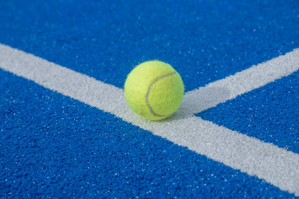 istock Padel ball on padel court. 1372777973