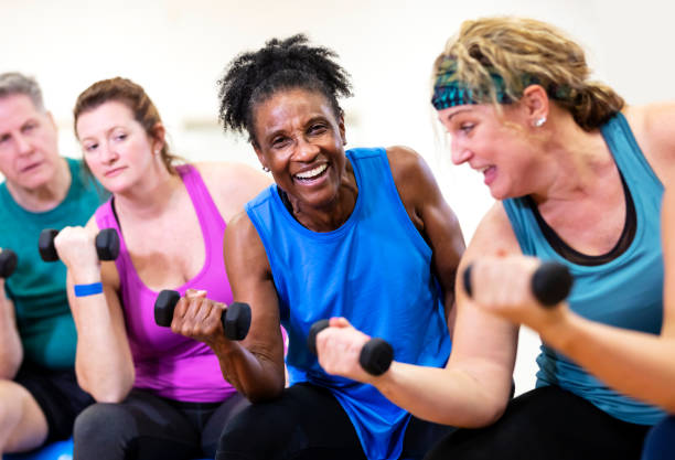 istock Senior African-American woman in exercise class 1372782210
