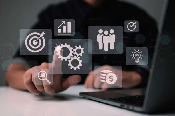 istock A businessman is working on a virtual innovation screen, which is used for operations management, business process and problem-solving, workflow, and high-quality control. 1372785666