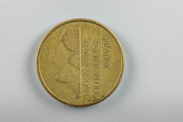 Back side of a former 5 guilder coin from the Netherlands