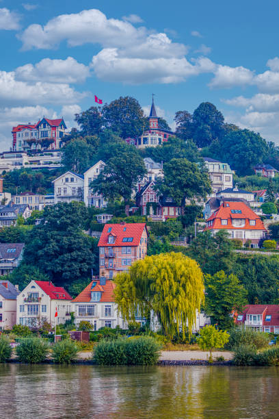Blankenese-Hamburg Luxury villas in Blankenese a suburb of Hamburg and close by river Elbe - Germany. elbe river stock pictures, royalty-free photos & images