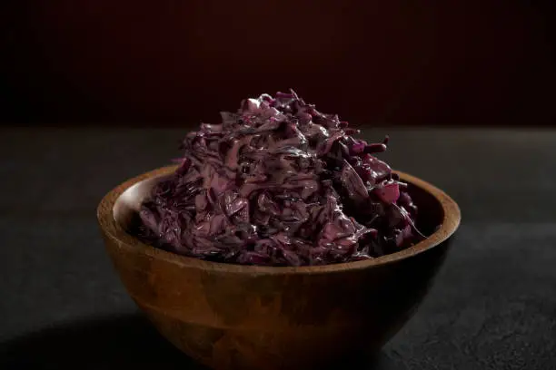 Coleslaw is usually not made with red cabbage but for a winter dish and with orange mayonnaise an absolute delight.