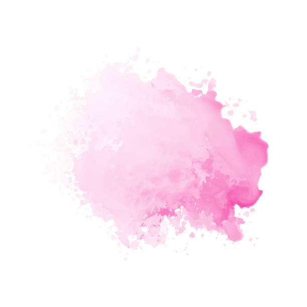 istock Abstract pink watercolor water splash on a white background 1372803125