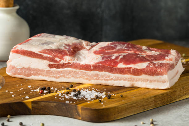 istock Raw Red Organic Pork Belly 1372803478