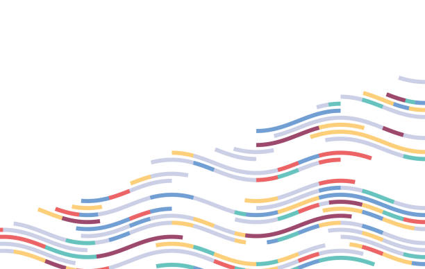 ilustrații de stoc cu wave line abstract tech fundal - curgere