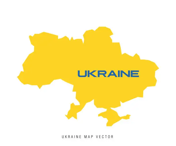 Vector illustration of Ukraine map and flag vector stock illustration.