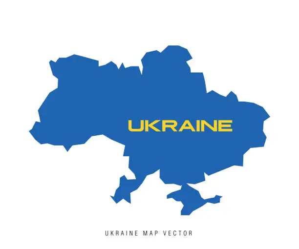 Vector illustration of Ukraine map and flag vector stock illustration.