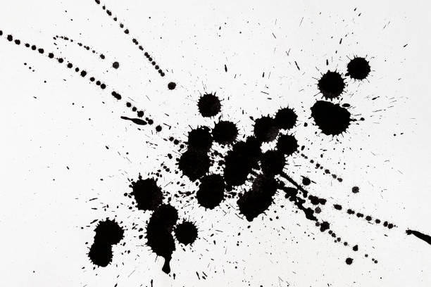 istock Hand drawn ink blobs, stains, blots of paint. Abstract background 1372815095