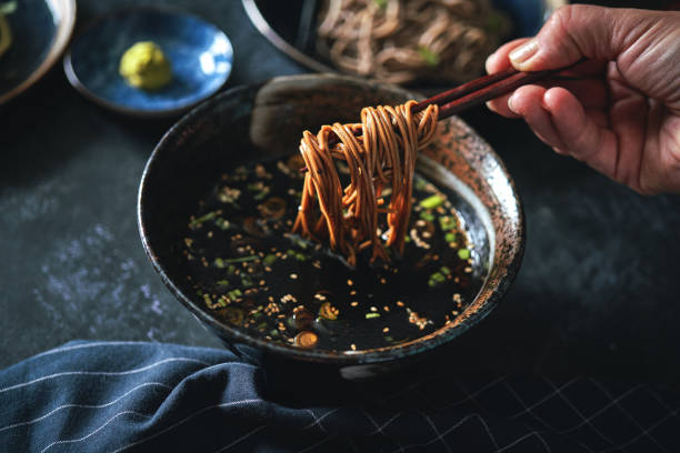 istock Zaru Soba Noodles with Soy Sauce Dip 1372815642