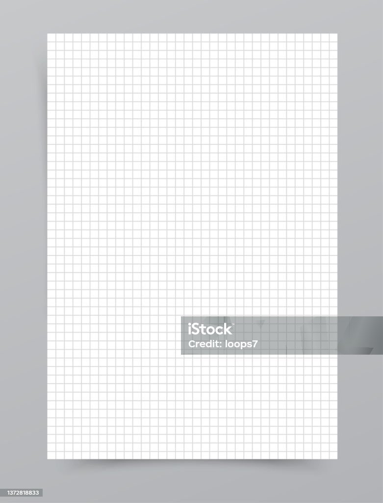 Math Paperwork Image White Math Paper Sheet On Gray Background Vector Illustration Stock ...