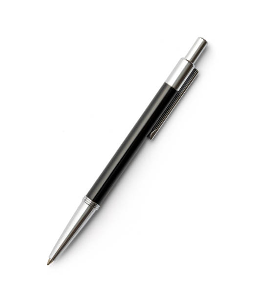 office pen isolated on white background - caneta esferográfica imagens e fotografias de stock
