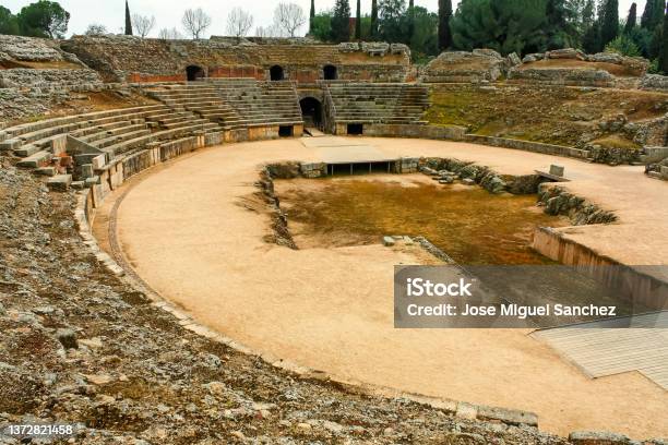 Very Old Roman Circus In The World Heritage City Of Merida Bajadoz Stock Photo - Download Image Now