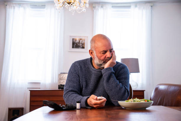 Test di zucchero nel sangue a casa - foto stock