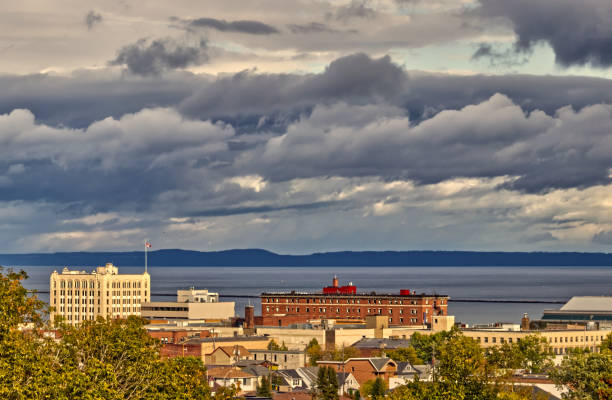 istock Thick rain clouds hover over the lake - Thunder Bay, ON, Canada 1372828752
