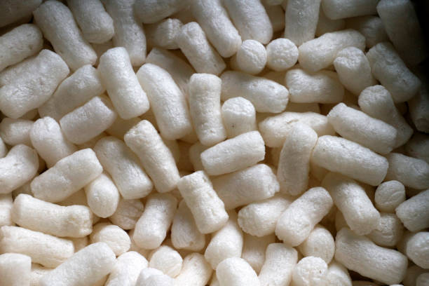 Styrofoam Peanuts for Shipping Packages stock photo