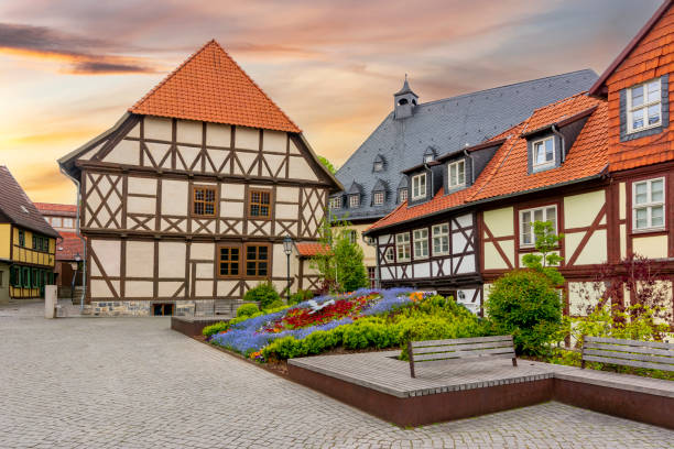 istock Architecture of old town with half-timbered houses in Wernigerode, Germany 1372836980