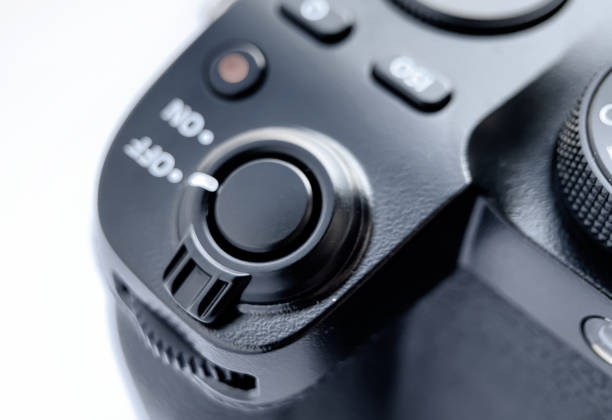 istock Close-up of the cameras shutter lever, iso sensitivity selection buttons, quick menu and video recording mode 1372853215