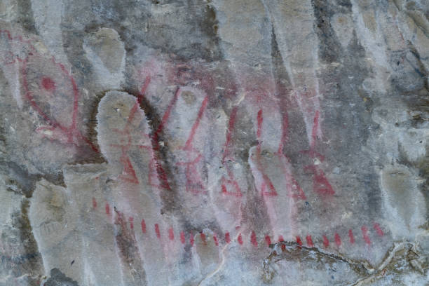 istock Ancient native pictograph in Pictograph State Park 1372854405