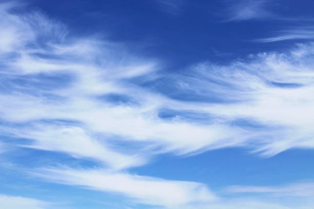 istock Beautiful blue sky and white cirrus clouds. Horizontal view. Background. Landscape. 1372861455