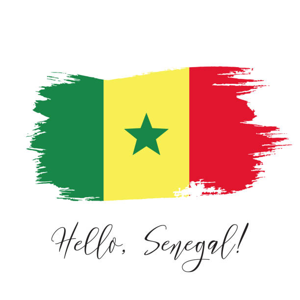 senegal vector watercolor national country flag icon - senegal stock illustrations
