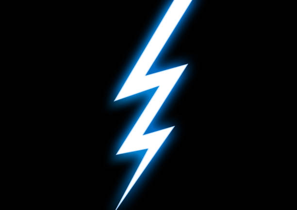 istock 3D illustration of abstract blue thunder 1372874966