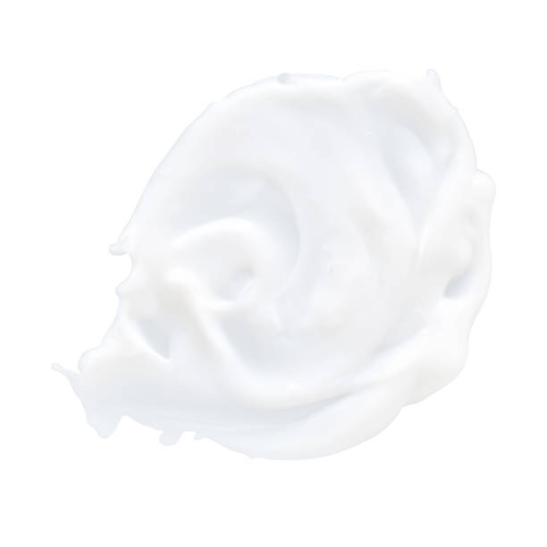 istock Skincare cream for face smooth texture or yogurt isolated on white background 1372887567