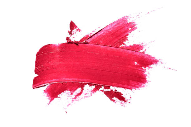 red lipstick stroke isolated on white