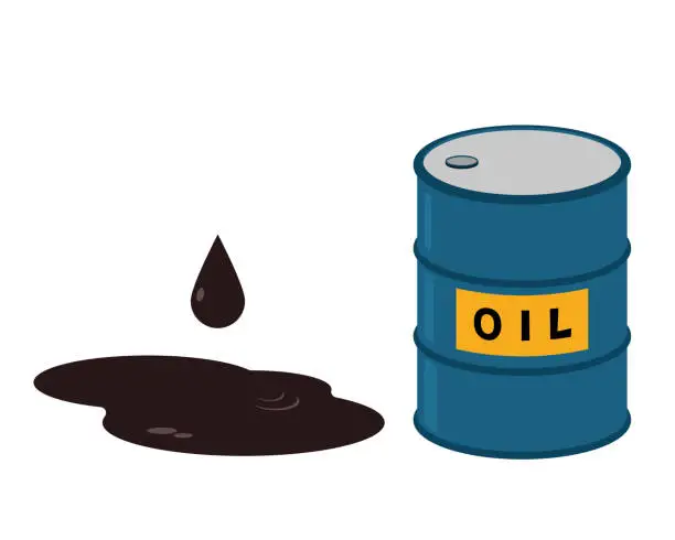 Vector illustration of Crude oil can