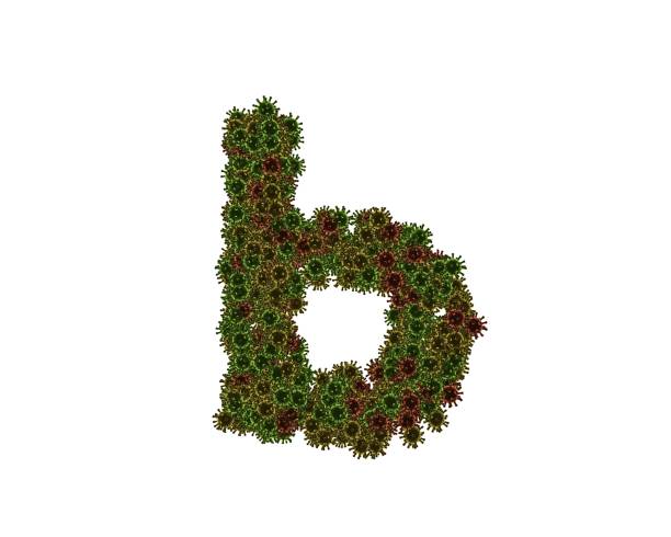3D render of Virus Themed Font Letter