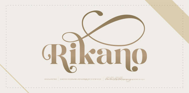 ilustraciones, imágenes clip art, dibujos animados e iconos de stock de tipografía de lujo clásica decorativa boda vintage retro concepto letras fuente y número. elegantes letras del alfabeto serif fuentes. ilustración vectorial - calligraphic style